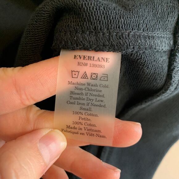Everlane Sweatshirt Womens S Small Black Cotton Oversized Short Sleeve Pullover - Picture 10 of 12